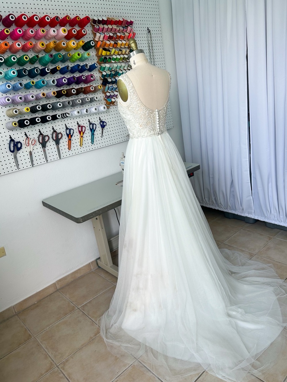 Beaded Ivory Ball Gown Wedding Dress